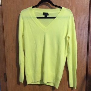 J. Crew neon yellow cashmere sweater, M, EUC